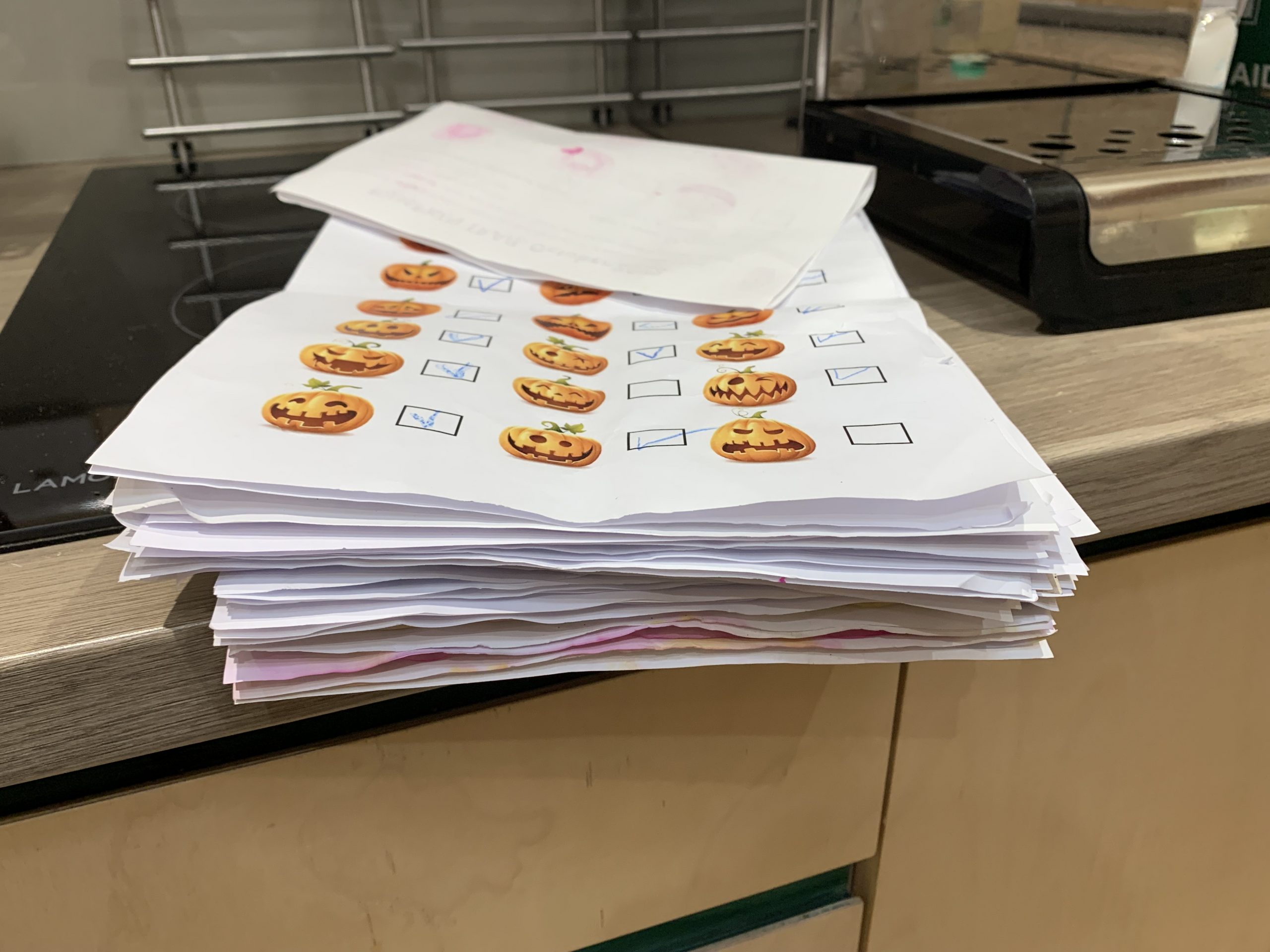 Pumpkin Trail recording sheets